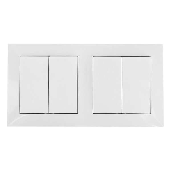 Wisselschakelaar Wissel/Wissel - Aigi Cika - Inbouw - 2-voudig Dubbel Schakelaar - Incl. Afdekraam - Wit Wisselschakelaar Wissel/Wissel - Aigi Cika - Inbouw - 2-voudig Dubbel Schakelaar - Incl. Afdekraam - Wit