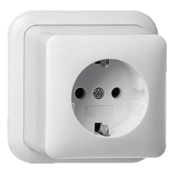 Gira opbouw stopcontact 1 voudig zuiver wit Gira opbouw stopcontact 1 voudig zuiver wit