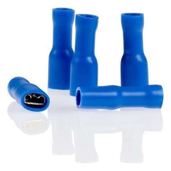 Alca Kabelschoentjes - Blauw - Vlaksteker 5,6mm - Volledig geïsoleerd - 10 stuks Alca Kabelschoentjes - Blauw - Vlaksteker 5,6mm - Volledig geïsoleerd - 10 stuks