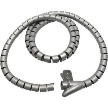 Kabelgeleider organizer voor kabels  25 mm x 2 m-kabels Maclean MCTV-676 S kleur grijs