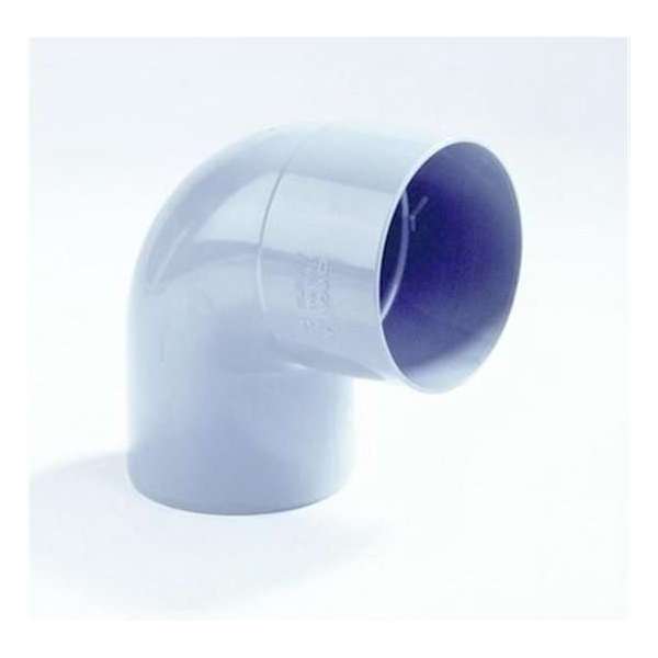 Dyka Bocht 1x mof 1x spie 87.5° PVC grijs keurmerk BRL2012 100mm Dyka Bocht 1x mof 1x spie 87.5° PVC grijs keurmerk BRL2012 100mm