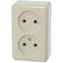 SCHNEIDER ELECTRIC Merten stopcontact 2-voudig, opbouw | CREME