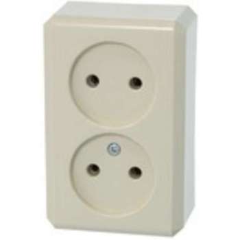 SCHNEIDER ELECTRIC Merten stopcontact 2-voudig, opbouw | CREME