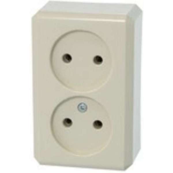 SCHNEIDER ELECTRIC Merten stopcontact 2-voudig, opbouw | CREME