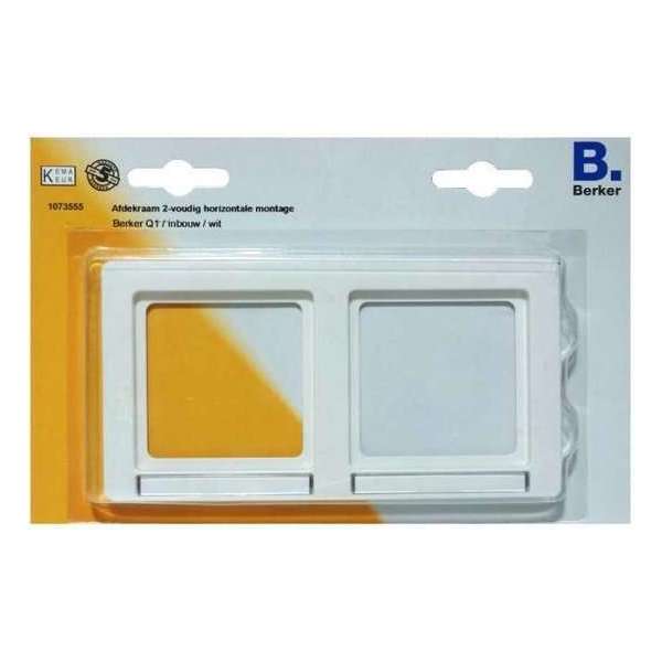BERKER Q1 afdekraam 2-voudig, inbouw, 2 labelhouders | WIT BERKER Q1 afdekraam 2-voudig, inbouw, 2 labelhouders | WIT