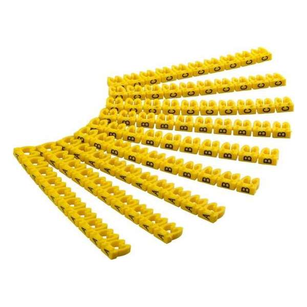 Kabel Markeringen Letters - 4 tot 6mm - 90 stuks - Geel Kabel Markeringen Letters - 4 tot 6mm - 90 stuks - Geel