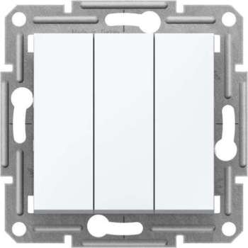Schneider Electric Asfora serie - (3) Driepolig Serie Schakelaar - Schakelmateriaal - Mooi Strak Design -  WIT