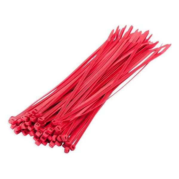 400x stuks kabelbinder / kabelbinders nylon rood 10 x 0,25 cm - bundelbanden - tiewraps / tie ribs / tie rips 400x stuks kabelbinder / kabelbinders nylon rood 10 x 0,25 cm - bundelbanden - tiewraps / tie ribs / tie rips