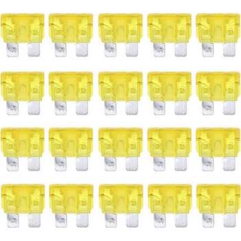 100 STKS Auto Mini Blade Fuse, DC 12V 20A (geel)