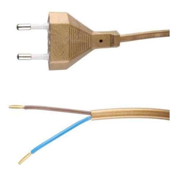VB Extend - Eurosnoer 2x0.75 goud 2 meter VB Extend - Eurosnoer 2x0.75 goud 2 meter