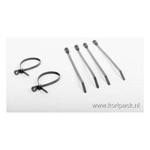 100 stuks Zwarte kabelbinders met bevestigings-oog 150 mm x 3.6 mm (099.0537) 100 stuks Zwarte kabelbinders met bevestigings-oog 150 mm x 3.6 mm (099.0537)