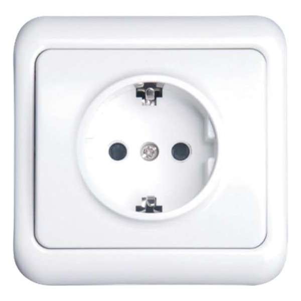 Wandcontactdoos - Igna Cuka - Inbouw - 1-voudig - Randaarde - Incl. Afdekraam - Wit Wandcontactdoos - Igna Cuka - Inbouw - 1-voudig - Randaarde - Incl. Afdekraam - Wit