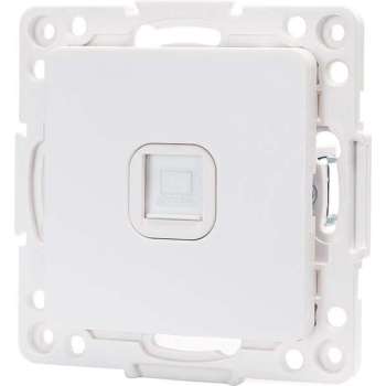 UTP RJ45 Stopcontact - Wandcontactdoos - Igan Jura - Inbouw - Vierkant - Kunststof - 1-voudig UTP CAT6 - Wit