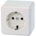 SCHNEIDER ELECTRIC | Merten Contura | enkele wandcontactdoos | opbouw  | met randaarde | wit