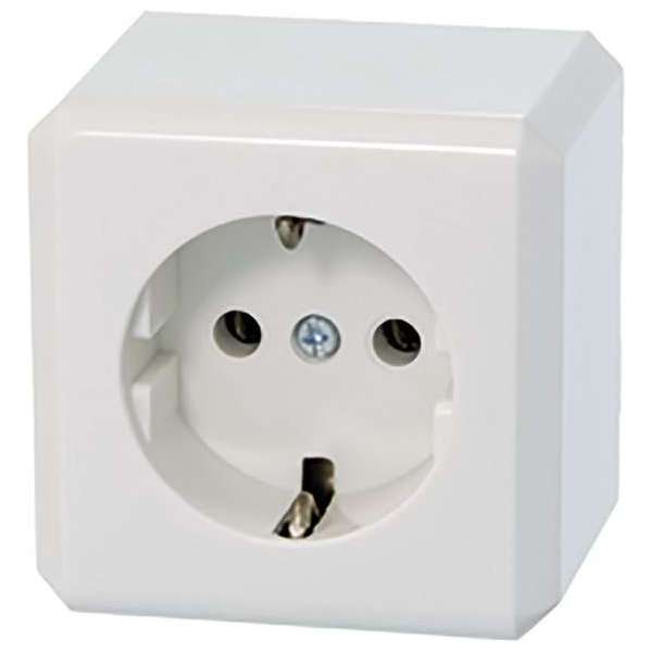 SCHNEIDER ELECTRIC | Merten Contura | enkele wandcontactdoos | opbouw | met randaarde | wit SCHNEIDER ELECTRIC | Merten Contura | enkele wandcontactdoos | opbouw | met randaarde | wit