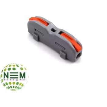Verbindingsklem duo 1/1 polig Grijs/oranje   0,08 t/m 4mm2 kabel 32A 600V  6,5mmx29mm 10 stuks