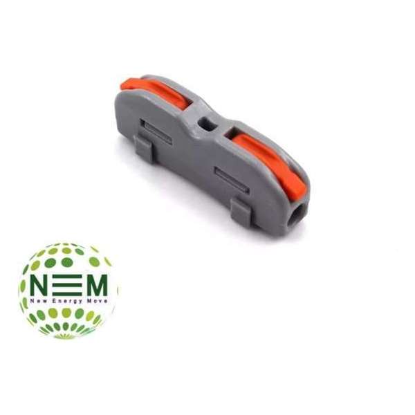 Verbindingsklem duo 1/1 polig Grijs/oranje 0,08 t/m 4mm2 kabel 32A 600V 6,5mmx29mm 10 stuks Verbindingsklem duo 1/1 polig Grijs/oranje 0,08 t/m 4mm2 kabel 32A 600V 6,5mmx29mm 10 stuks