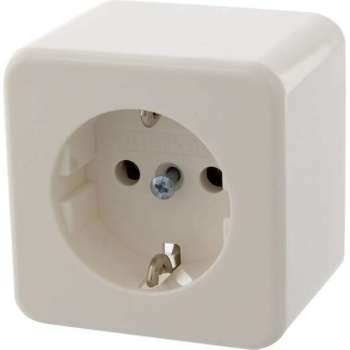 Berker Opbouw Stopcontact met Randaarde - 1-voudig - Polarwit