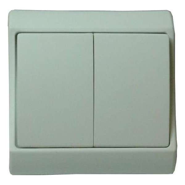 Dubbele schakelaar - Schema 5 - 10A - 230V - Crème - Inbouw Dubbele schakelaar - Schema 5 - 10A - 230V - Crème - Inbouw