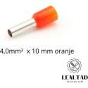 Adereindhuls 4,0 mm² x 10 mm oranje 100 stuks | Ferrule | Draadhuls | Adereindhulzen | Eindverbinder