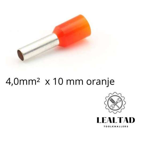 Adereindhuls 4,0 mm² x 10 mm oranje 100 stuks | Ferrule | Draadhuls | Adereindhulzen | Eindverbinder Adereindhuls 4,0 mm² x 10 mm oranje 100 stuks | Ferrule | Draadhuls | Adereindhulzen | Eindverbinder