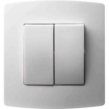 Dubbele schakelaar - Schema 5 - 10A - 230V - RAL9016 - Inbouw