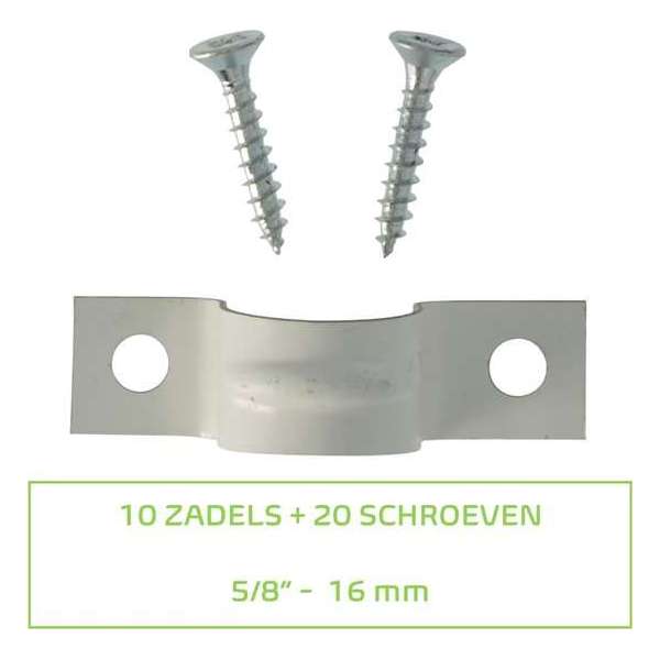 PLIEGER metalen zadel | 5/8" - 16 mm | 10 stuks + 20 schroeven voor montage