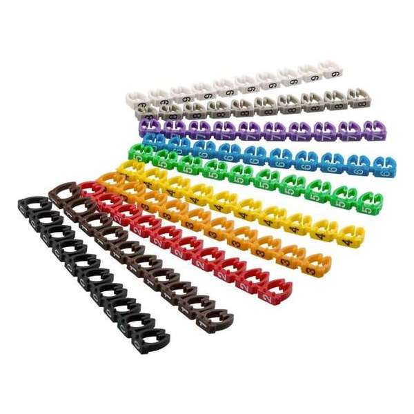 Kabel Markeringen Cijfers - 1,5 tot 2,5mm - 100 stuks - Diverse kleuren Kabel Markeringen Cijfers - 1,5 tot 2,5mm - 100 stuks - Diverse kleuren