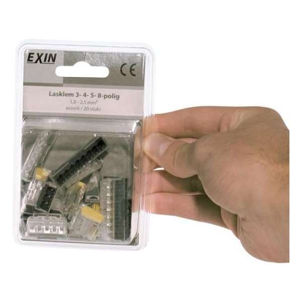 EXIN lasklemmen assorti | 3- 4- 5- 8-polig | 20 stuks EXIN lasklemmen assorti | 3- 4- 5- 8-polig | 20 stuks