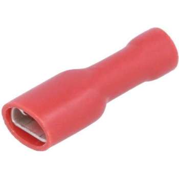 Kabelschoen - per 10 stuks - rood - Insteekbreedte 4.8 mm Insteekdikte 0.8 mm