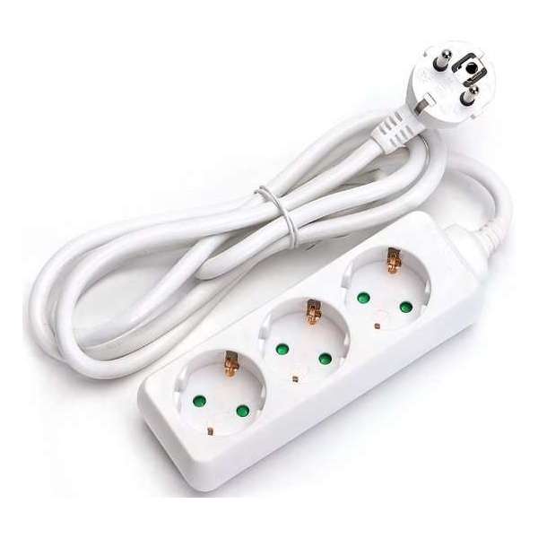 Verlengsnoer - Aigi Synci - 3680W - 3 Stopcontacten - 3 Meter - Wit | Nederland - BSE Verlengsnoer - Aigi Synci - 3680W - 3 Stopcontacten - 3 Meter - Wit | Nederland - BSE