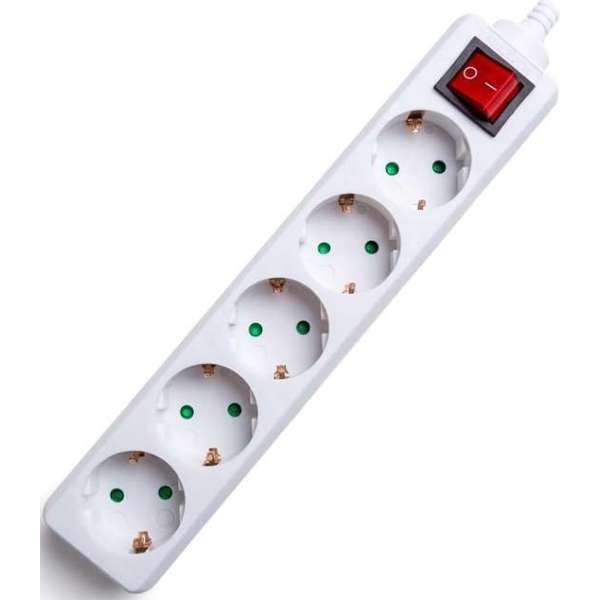 Verlengsnoer - Aigi Travis - 3680W - 5 Stopcontacten - Wit - Zonder Snoer/Kabel | Nederland Verlengsnoer - Aigi Travis - 3680W - 5 Stopcontacten - Wit - Zonder Snoer/Kabel | Nederland