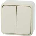 GAMMA dubbele serieschakelaar | serie Andes | opbouw | creme