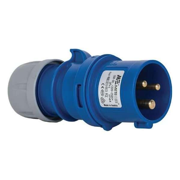 Mete- CEE male 3 polig 6H 16A IP44 stekker 220-240VAC Mete- CEE male 3 polig 6H 16A IP44 stekker 220-240VAC