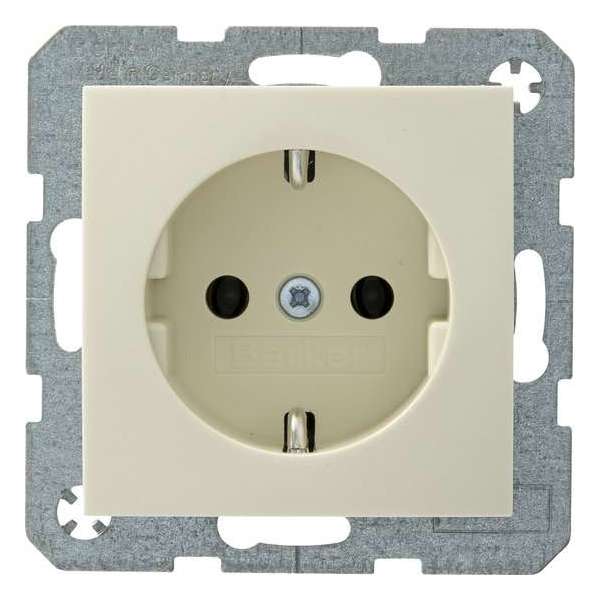 Berker S.1 inbouw wandcontactdoos enkel, met randaarde, crème Berker S.1 inbouw wandcontactdoos enkel, met randaarde, crème