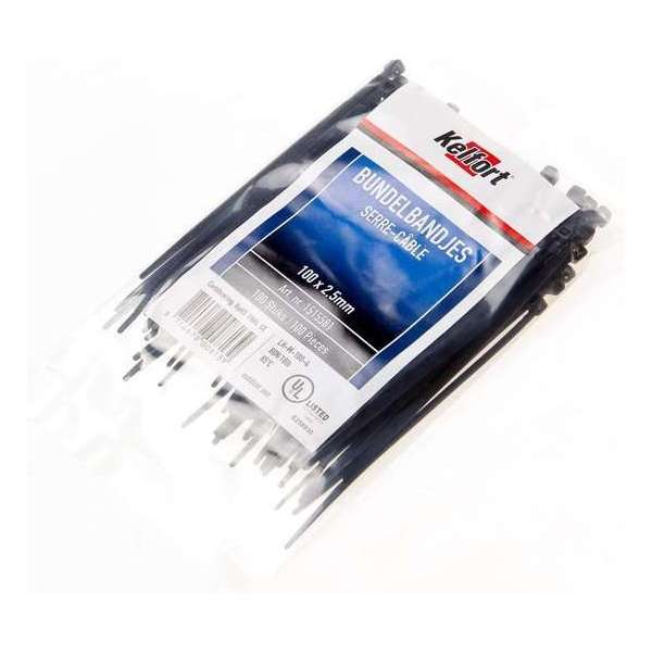 Bundelbandje zwart 100 x 2.5mm Bundelbandje zwart 100 x 2.5mm