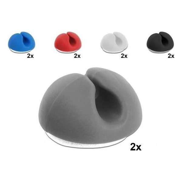 DeLOCK Zelfklevende mini kabelhouders voor 1 kabel - 10 stuks / diverse kleuren DeLOCK Zelfklevende mini kabelhouders voor 1 kabel - 10 stuks / diverse kleuren