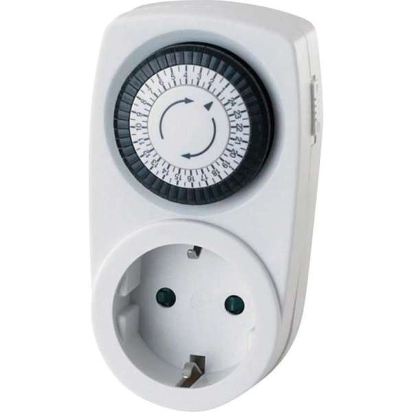 Tijdschakelaar - Analoge Schakelklok - 3500W - Wit | NIET Geschikt voor België Tijdschakelaar - Analoge Schakelklok - 3500W - Wit | NIET Geschikt voor België