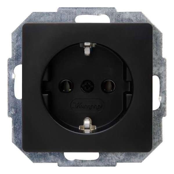 KOPP - Wandcontactdoos - Paris - Inbouw - 1-voudig Enkel Stopcontact - Randaarde - Mat Zwart - BSE KOPP - Wandcontactdoos - Paris - Inbouw - 1-voudig Enkel Stopcontact - Randaarde - Mat Zwart - BSE