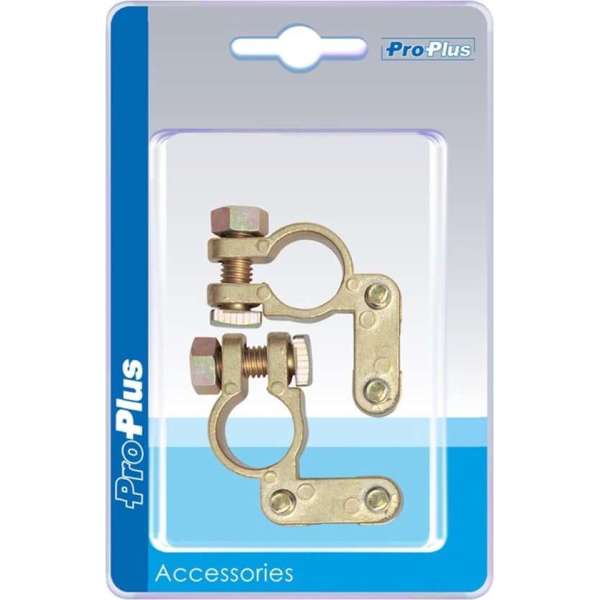 Proplus Accuklemmenset (+) En (-) Din 16/18 Mm Messing Proplus Accuklemmenset (+) En (-) Din 16/18 Mm Messing