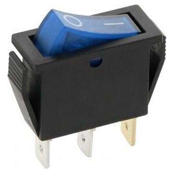 Schakelaar - blauw - 12 volt - 20A - verlicht Schakelaar - blauw - 12 volt - 20A - verlicht