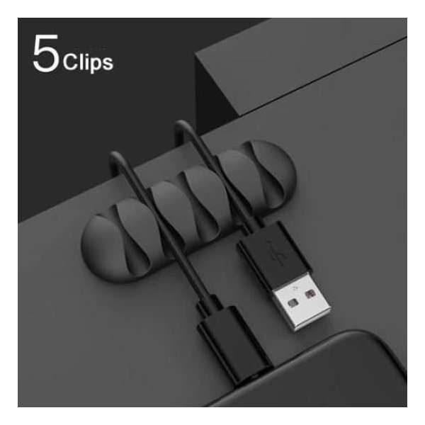 Kabelhouder Zelfklevend - Kabelclip - Bureau Organizor - Kabelklem - Kabelbinder - Zwart - Clip voor 5 Kabels Kabelhouder Zelfklevend - Kabelclip - Bureau Organizor - Kabelklem - Kabelbinder - Zwart - Clip voor 5 Kabels