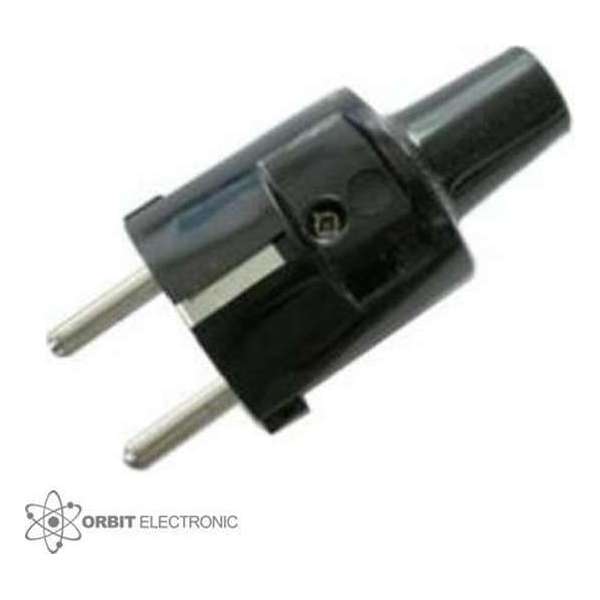 ABL - PVC Randaarde Stekker Met Tule - Zwart ABL - PVC Randaarde Stekker Met Tule - Zwart