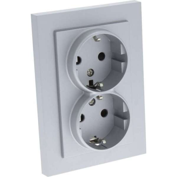 Q-Link S–Line contactdoos – 2–voudig – randaarde – aluminium Q-Link S–Line contactdoos – 2–voudig – randaarde – aluminium