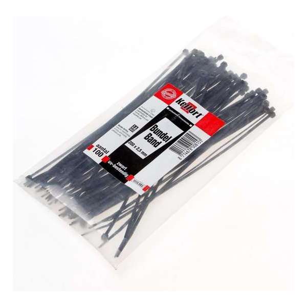 Bundelbandje zwart 200 x 2.5mm Bundelbandje zwart 200 x 2.5mm