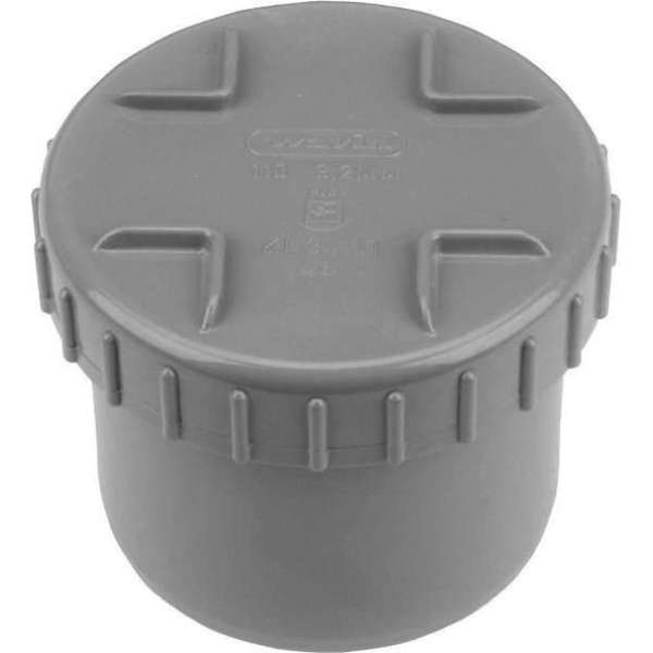 Wavin PVC lijm einddop met schroefdeksel in hulpstuk 50mm Wavin PVC lijm einddop met schroefdeksel in hulpstuk 50mm