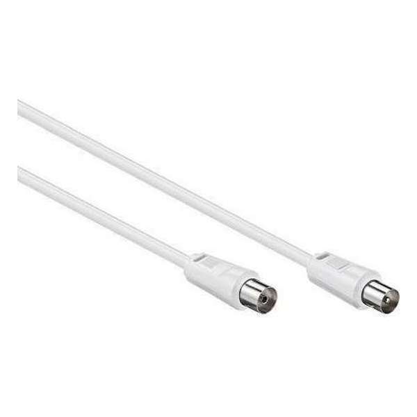 Coax kabel | 3 meter | Male - Female | wit Coax kabel | 3 meter | Male - Female | wit