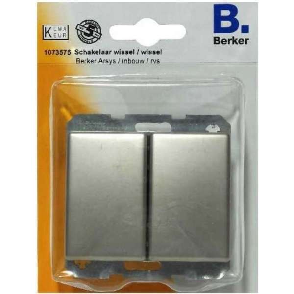 BERKER ARSYS dubbele wipschakelaar wissel/wissel, inbouw | RVS BERKER ARSYS dubbele wipschakelaar wissel/wissel, inbouw | RVS