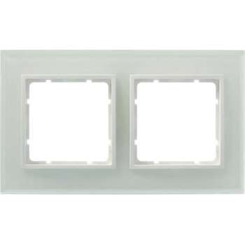 Berker Afdekraam 2-Voudig Glas Wit B.1-B.3-B.7 (Te combineren met Berker S1 serie)