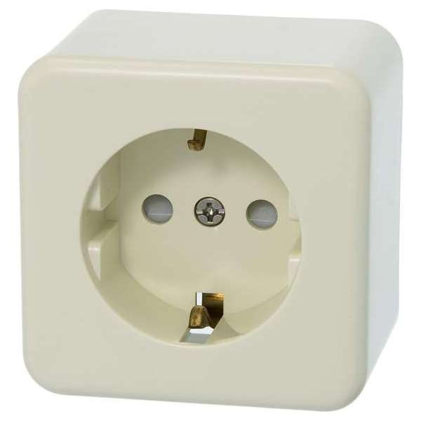GAMMA opbouw wandcontactdoos| serie Andes | randaarde | kinderbeveiliging | crème GAMMA opbouw wandcontactdoos| serie Andes | randaarde | kinderbeveiliging | crème